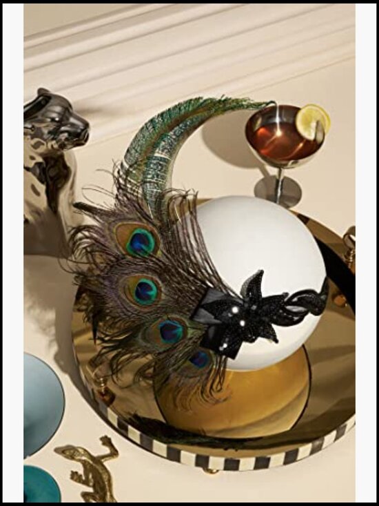 Peacock Feather Flapper Headband Gatsby Showgirl Sequined Headpiece Vintage main image 4